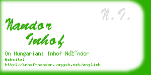 nandor inhof business card